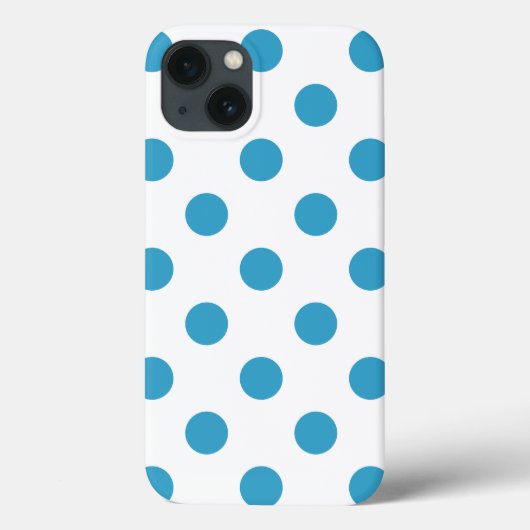 Peacock Blue Polka Dots Circles Case-Mate iPhone Case (Achterkant)
