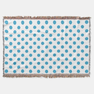 Peacock Blue Polka Dots Circles Deken