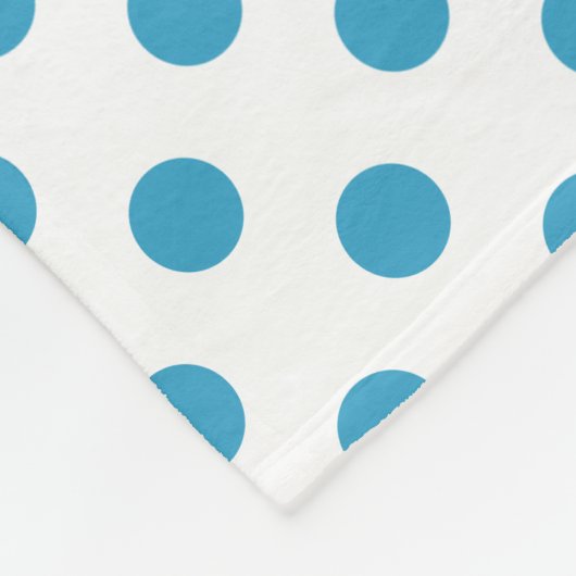 Peacock Blue Polka Dots Circles Fleece Deken (Hoek)