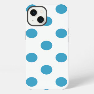 Peacock Blue Polka Dots Circles iPhone 13 Hoesje