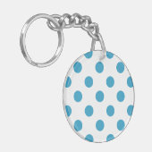 Peacock Blue Polka Dots Circles Sleutelhanger (Voorkant Links)