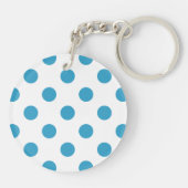 Peacock Blue Polka Dots Circles Sleutelhanger (Achterkant)