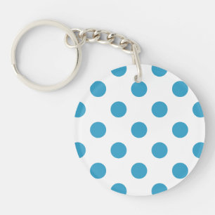 Peacock Blue Polka Dots Circles Sleutelhanger