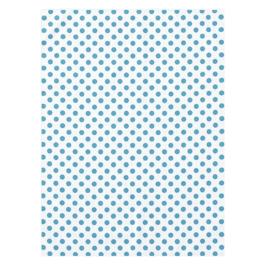 Peacock Blue Polka Dots Circles Tafelkleed (Voorkant)