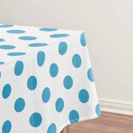 Peacock Blue Polka Dots Circles Tafelkleed (Voorbeeld)