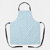 Peacock Blue Polka Dots Cirkels Witte achtergrond Schort (Voorkant)