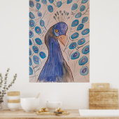 Peacock Blue Poster (Keuken)