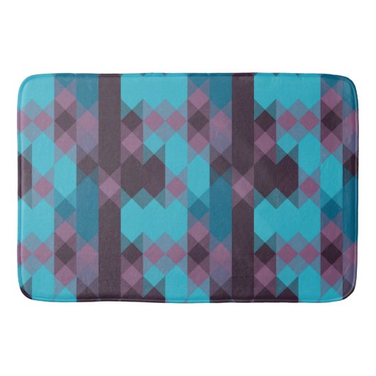 peacock blue, purple, topaz blue and thunder badmat (Voorkant)