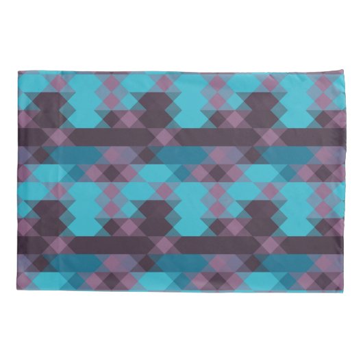 peacock blue, purple, topaz blue and thunder kussensloop (Achterkant)