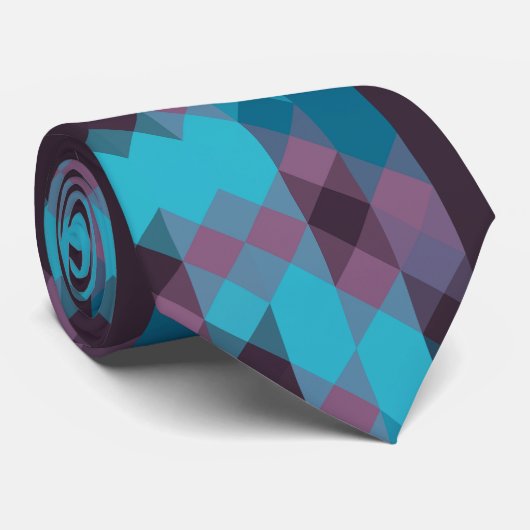 peacock blue, purple, topaz blue and thunder stropdas (Opgerold)