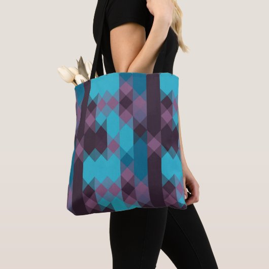 peacock blue, purple, topaz blue and thunder tote bag (Dichtbij)
