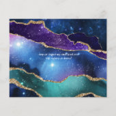 Peacock Blue Roze Agate Wedding Invite BUDGET (Achterkant)