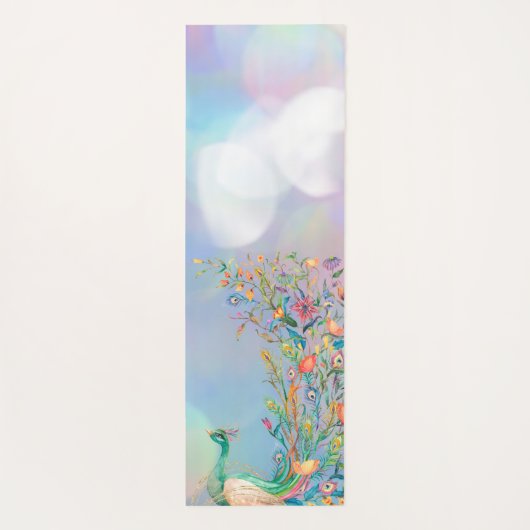 Peacock Blue Roze Yoga Mat (Achterkant)