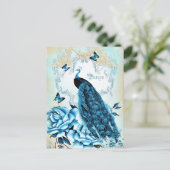  Peacock Blue Rozen vlinder Briefkaart (Staand voorkant)