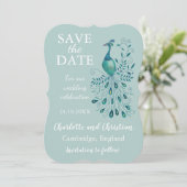 Peacock Blue Save the Date (Staand voorkant)