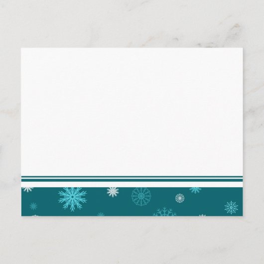 Peacock Blue Save the Date Winter Wedding Briefkaa Aankondigingskaart (Achterkant)