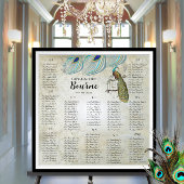 Peacock Blue Silver Seating Chart 12 Tabellen Poster