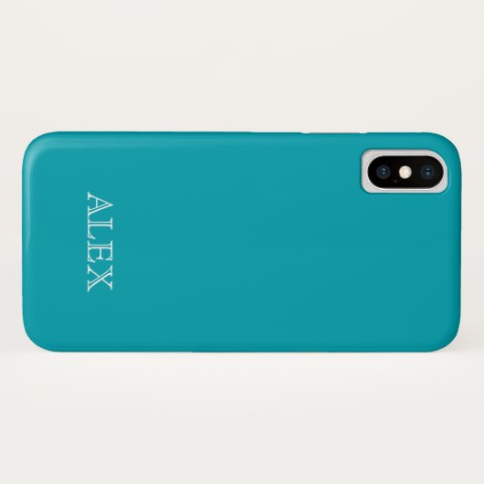 PEACOCK BLUE Solid Background iPhone X Hoesje (Achterkant (horizontaal))