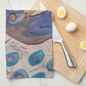 Peacock Blue Tea Towel Theedoek (Quarter Fold)