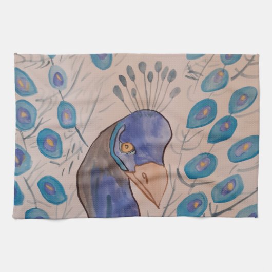 Peacock Blue Tea Towel Theedoek (Horizontaal)