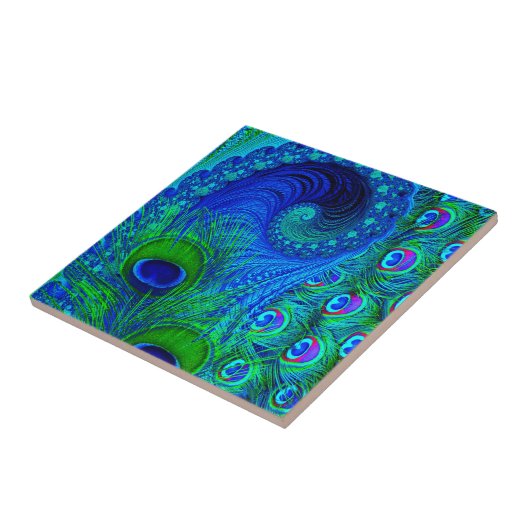 Peacock Blue Tegeltje (Zijkant)