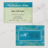 Peacock Blue, twee Visitekaartjes met zijkanten (Voorkant / Achterkant)