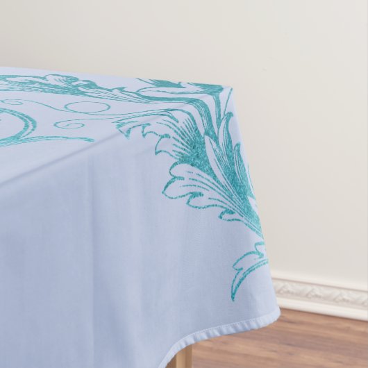 Peacock Blue Waterverf Tafelkleed (Voorbeeld)