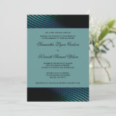 Peacock Blue Wedding Invitation Kaart (Staand voorkant)