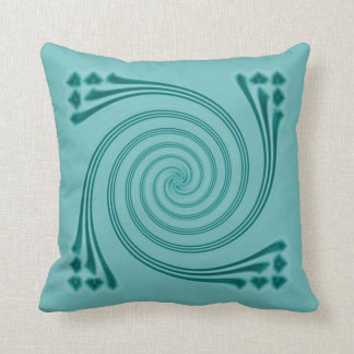 Peacock Blue Whirligig Pillow van Janz Kussen