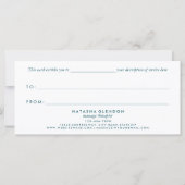 Peacock Blue Zen Mandala Gift Certificates (Achterkant)