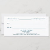 Peacock Blue Zen Mandala Gift Certificates New (Achterkant)