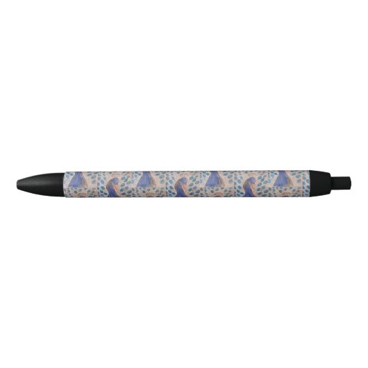 Peacock Blue Zwarte Inkt Pen (Voorkant)