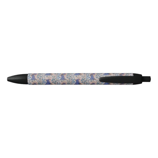 Peacock Blue Zwarte Inkt Pen (Achterkant)