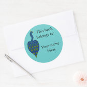 Peacock, Boek Bord Ronde Sticker (Envelop)