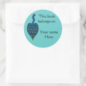 Peacock, Boek Bord Ronde Sticker (Tas)
