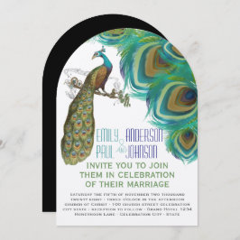 Peacock Boho Bohemian Feathers met Peacock Kaart