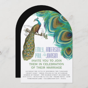 Peacock Boho Bohemian Feathers met Peacock Kaart