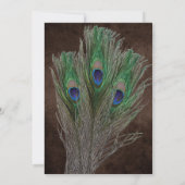 Peacock Boho Country Wood Rustic Wedding Kaart (Achterkant)