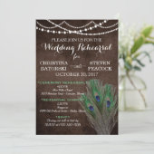 Peacock Boho Country Wood Rustieke bruiloft Kaart (Staand voorkant)