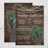 Peacock Boho Country Wood Weddenschap Kaart (Voorkant / Achterkant)