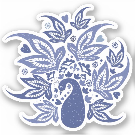 Peacock Boho Style Sticker (Voorkant)