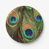 Peacock Borden papier Papieren Bordje (Voorkant)