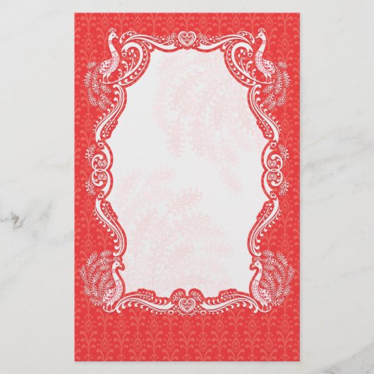 Peacock Border Stationery Briefpapier (Voorkant)