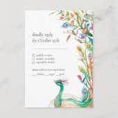 Peacock Botanische flacon Levendige kleurrijke RSV Informatiekaartje (Voorkant)