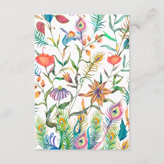 Peacock Botanische flacon Levendige kleurrijke RSV Informatiekaartje (Achterkant)