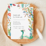 Peacock Botanische flacon Levendige kleurrijke RSV Informatiekaartje<br><div class="desc">Mooie,  pauw met bloemen veren getekend op RSVP-kaart die perfect past bij de tuin,  het lente- en zomerthema. Bekijk de rest van het collectie fort die een levendig gekleurd trouwdecor,  bloemige design en nog veel meer aanpast.</div>