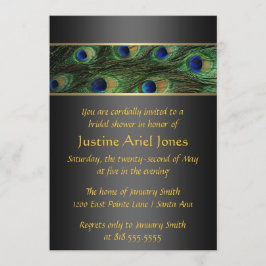 Peacock Bridal Shower Invitation Kaart