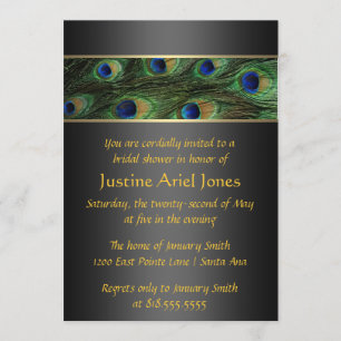 Peacock Bridal Shower Invitation Kaart