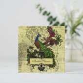  Peacock Bridal Shower Kaart (Staand voorkant)