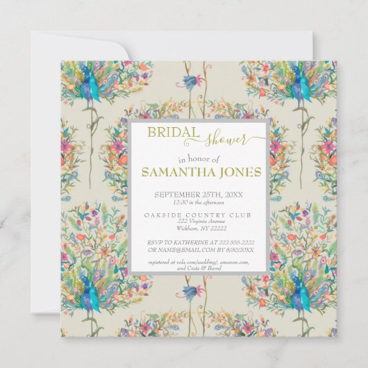  Peacock Bridal Shower Kaart (Voorkant)